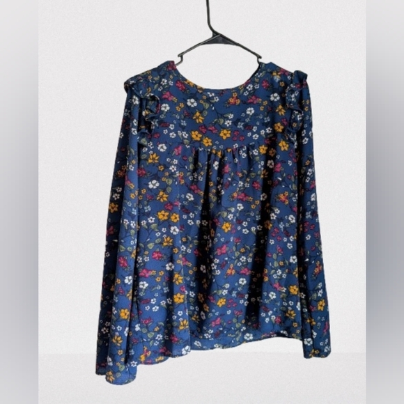 BOGO Flamingo- Ditsy Floral Peasant Blouse- XL - Picture 2 of 3